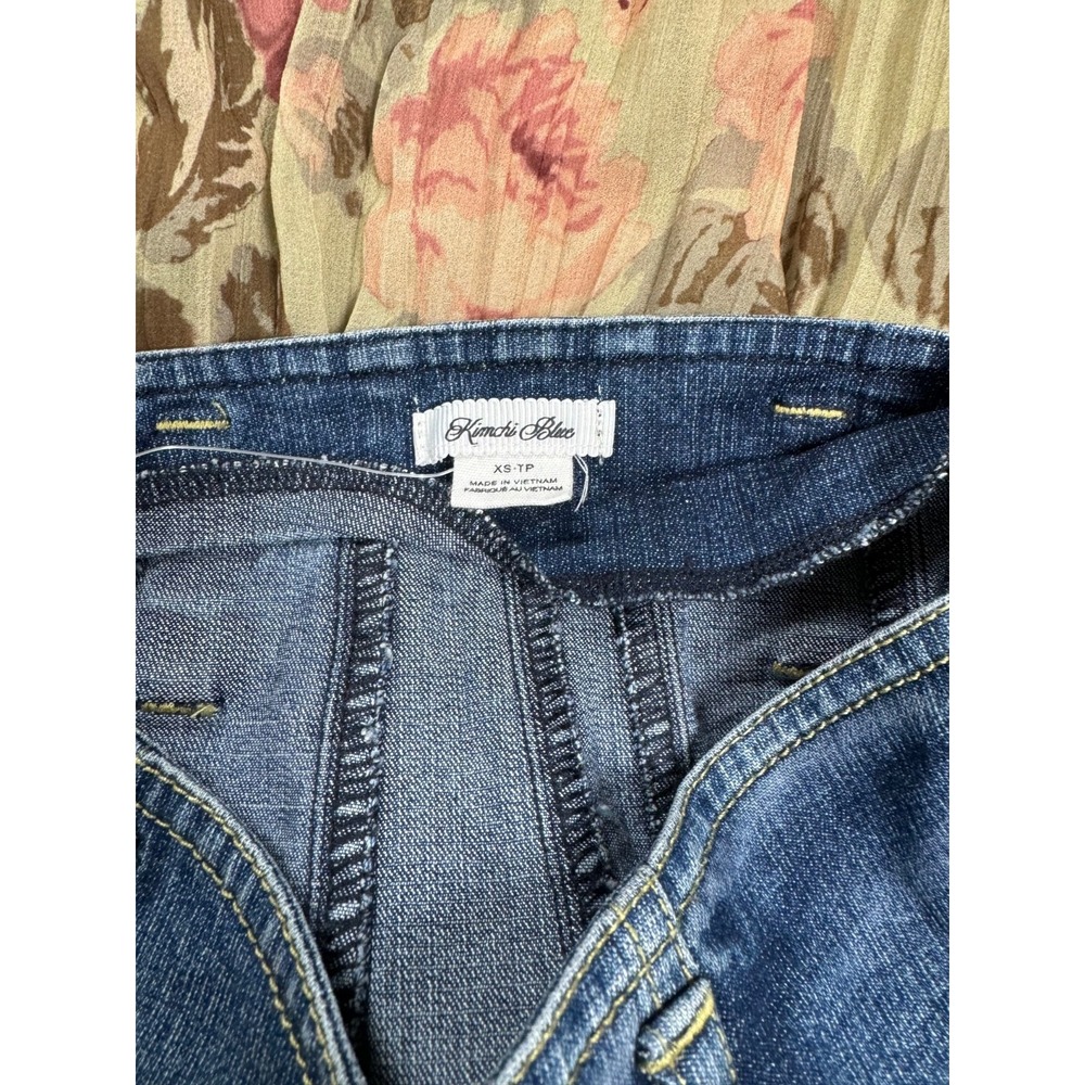 Kimchi Blue XS Floral Denim Chiffon Mini Skirt Fairycore Boho - Picture 7 of 7